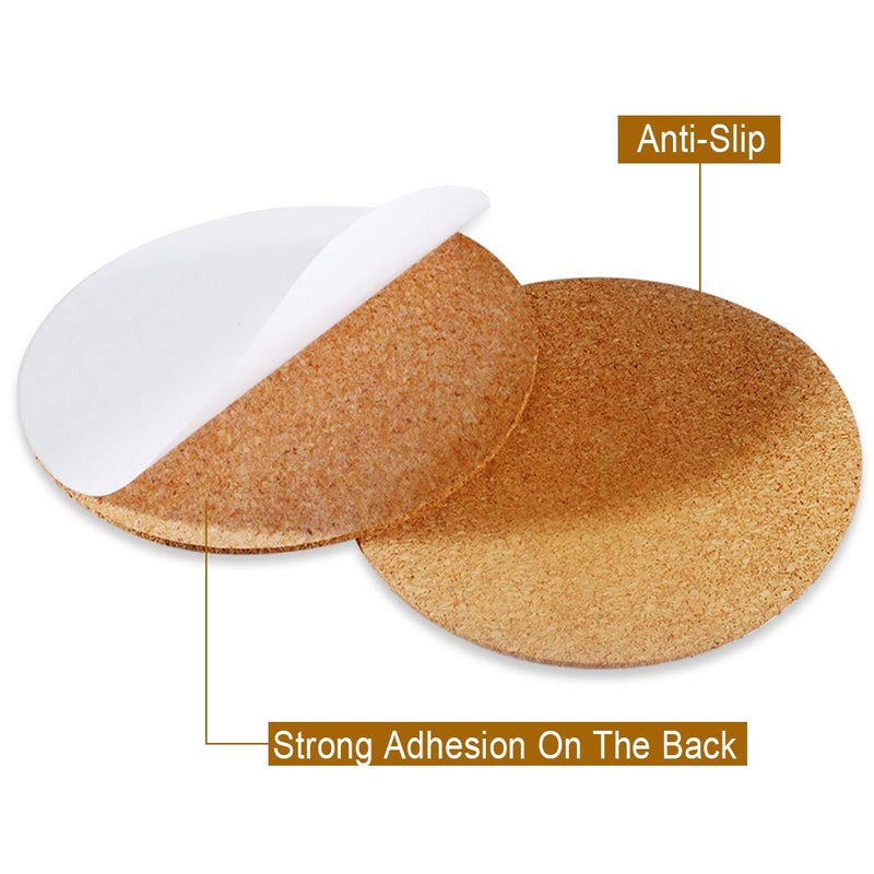 Heqishun 30 Pack Self-Adhesive Cork Round 4' Tiles for DIY Crafts - Image 2